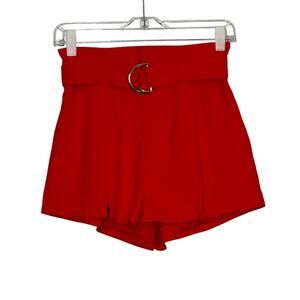 Revolve Superdown red belted shorts size XS